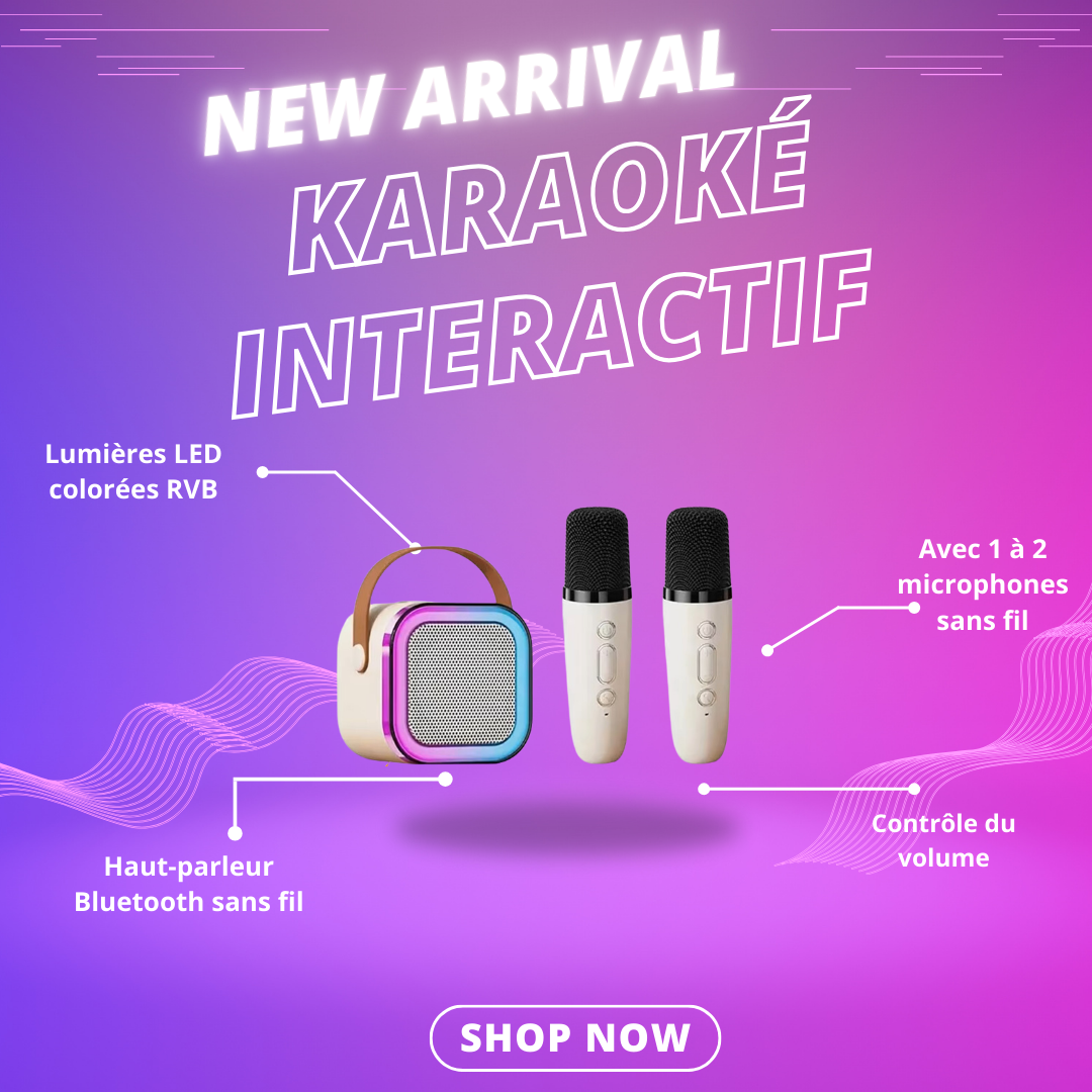 Karaoke, Portable Bluetooth Speaker with Lights 