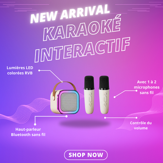 Karaoke, Portable Bluetooth Speaker with Lights 