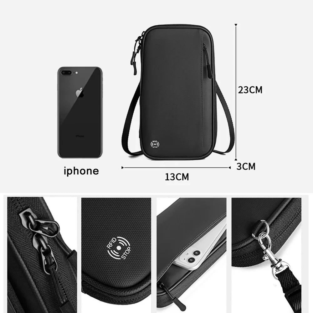 RFID Wallet, Passport and Bank Card Holder Crossbody Bag