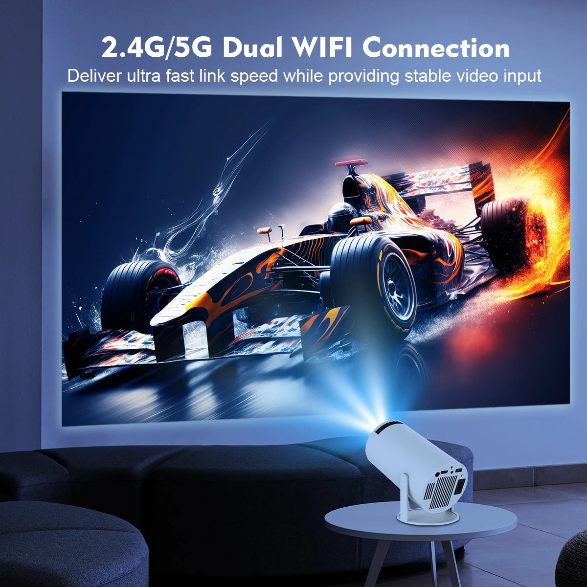 Outdoor, portable home cinema projector