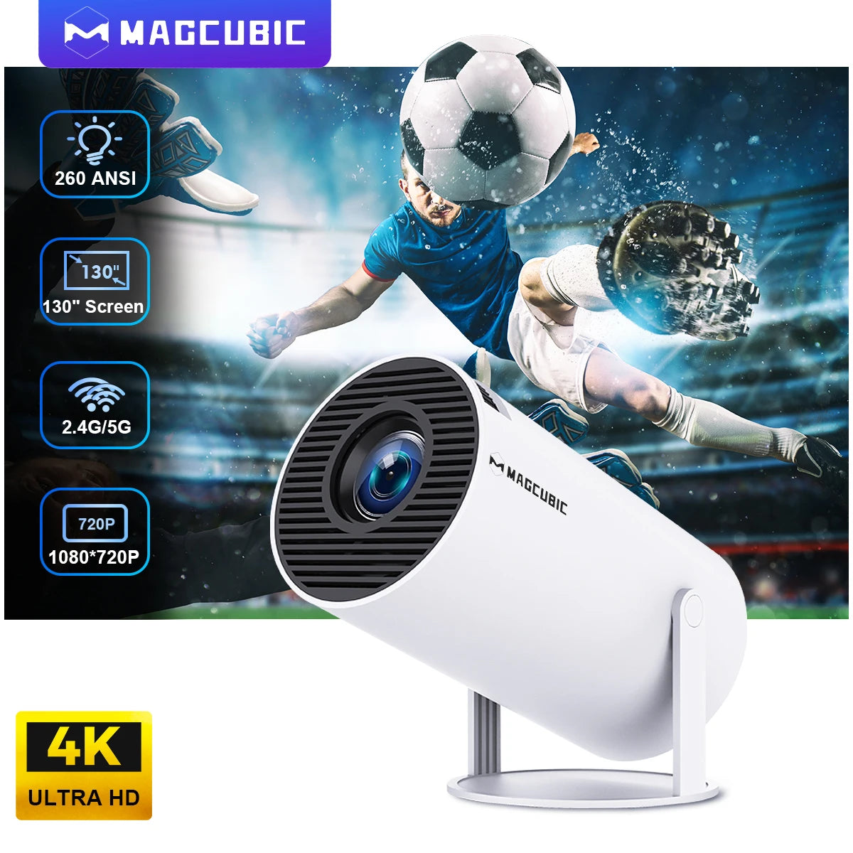Outdoor, portable home cinema projector