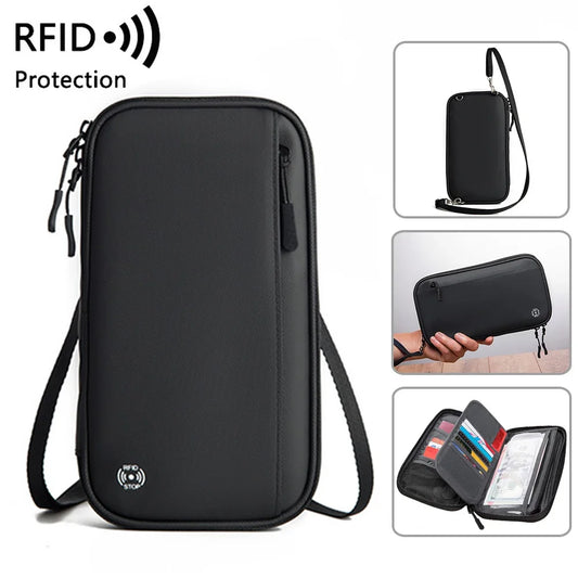 RFID Wallet, Passport and Bank Card Holder Crossbody Bag