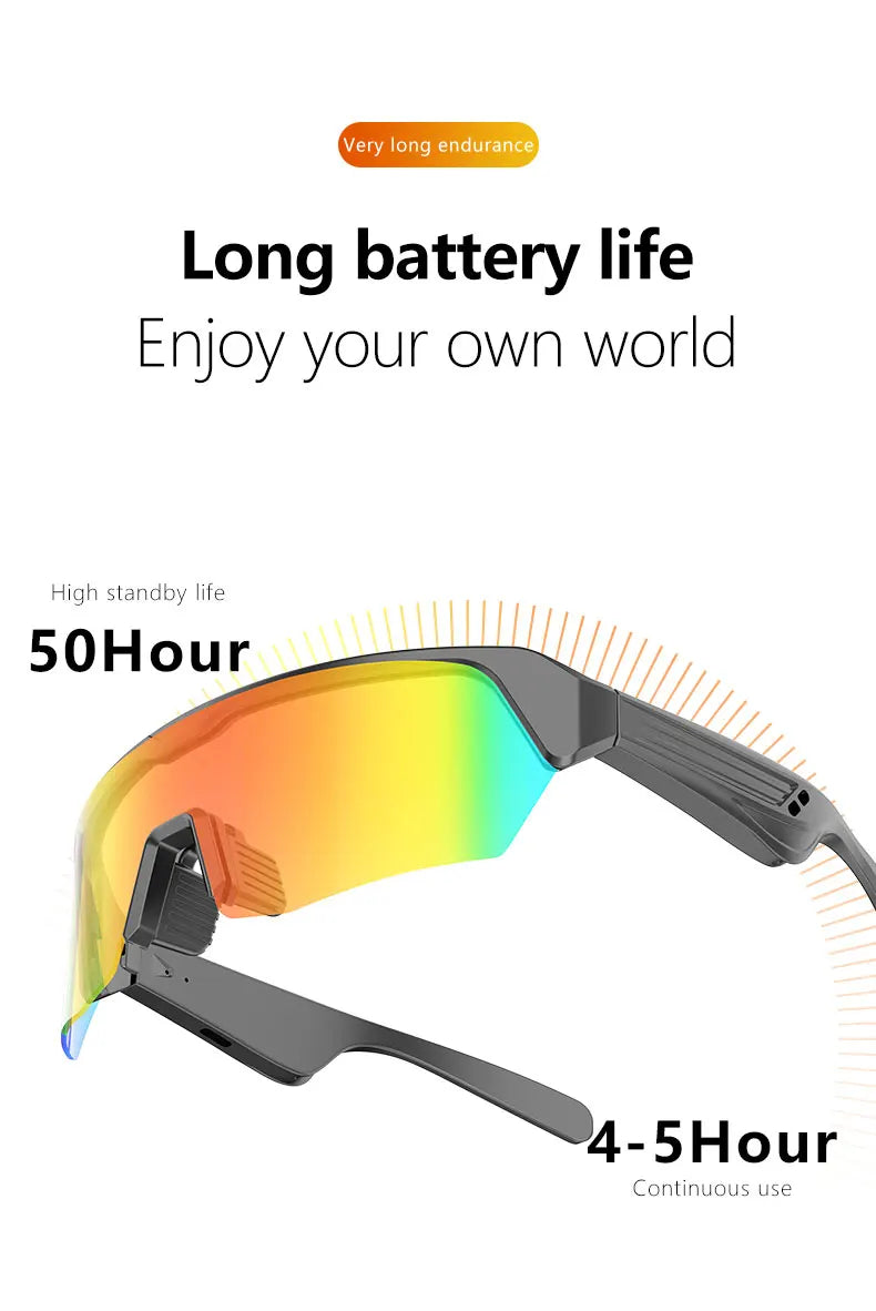 Bluetooth Cycling Glasses, Audio, Sunglasses, UV Protection