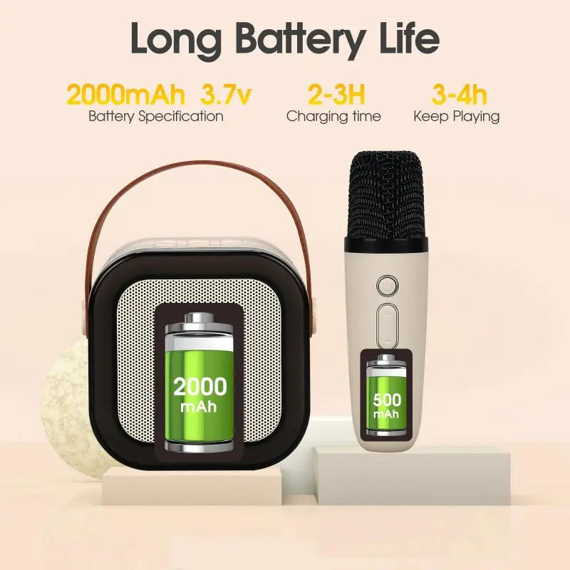 Karaoke, Portable Bluetooth Speaker with Lights 
