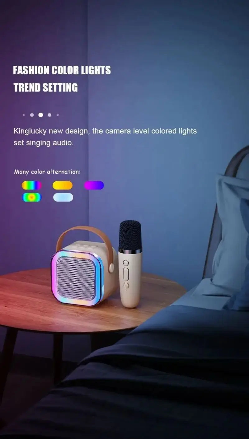 Karaoke, Portable Bluetooth Speaker with Lights 