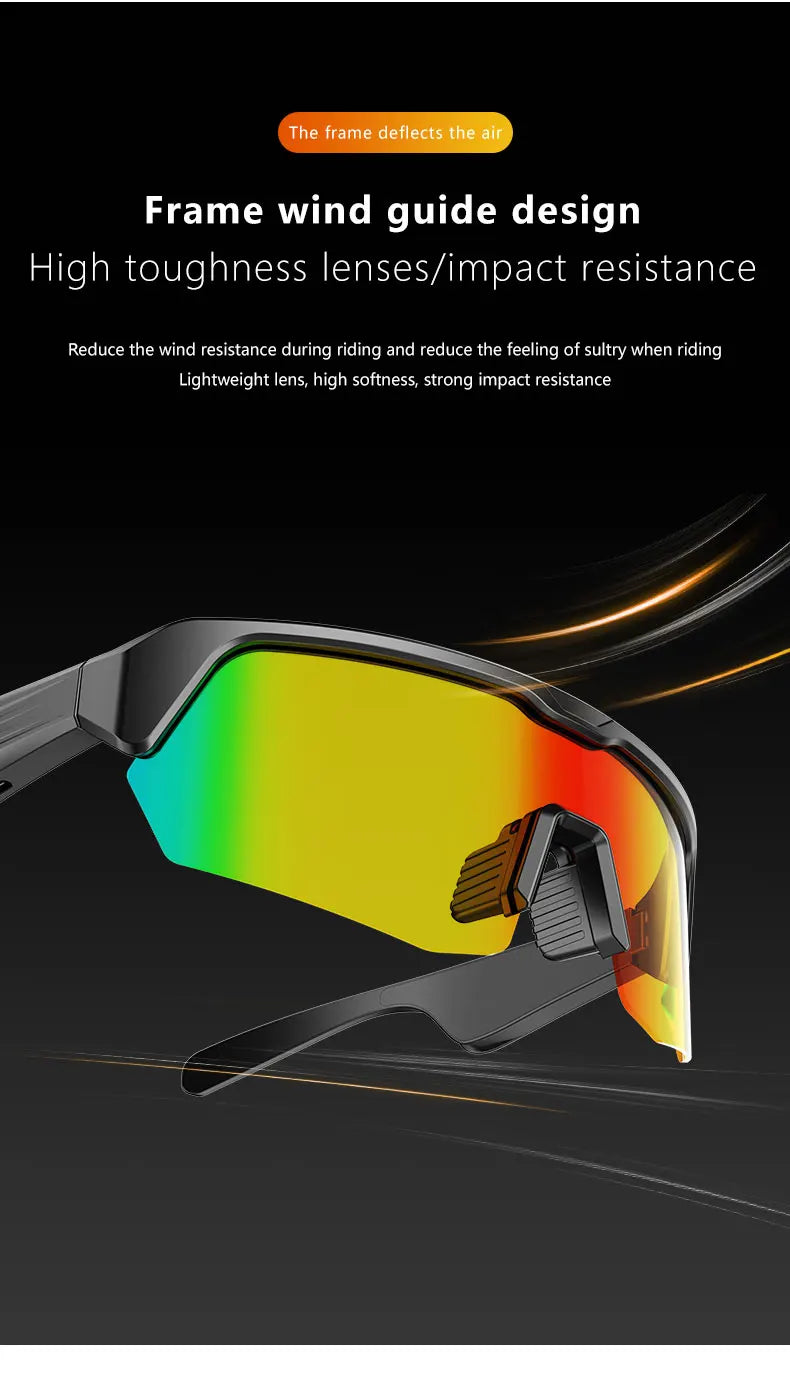 Bluetooth Cycling Glasses, Audio, Sunglasses, UV Protection