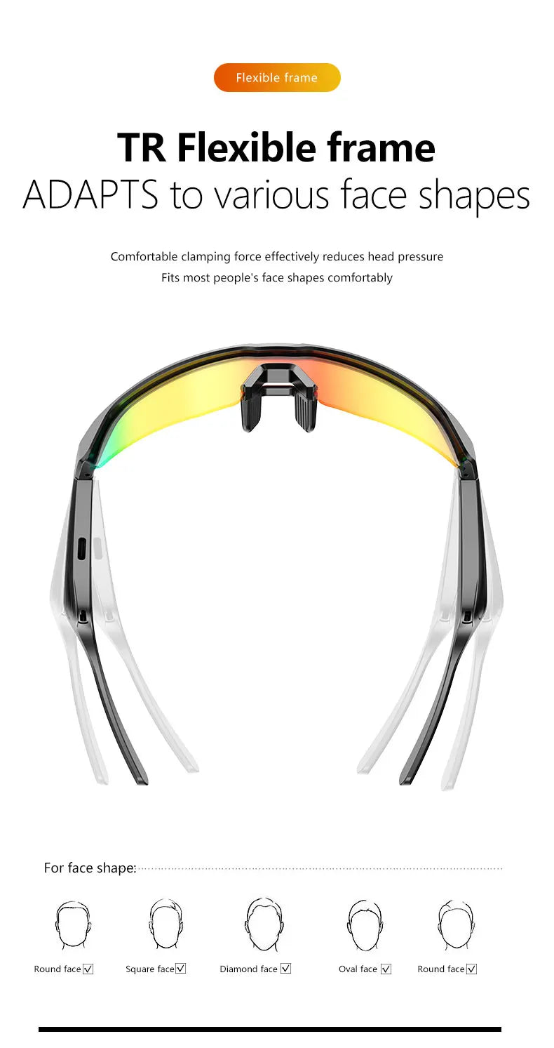 Bluetooth Cycling Glasses, Audio, Sunglasses, UV Protection
