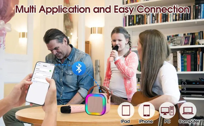 Karaoke, Portable Bluetooth Speaker with Lights 