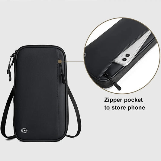 RFID Wallet, Passport and Bank Card Holder Crossbody Bag