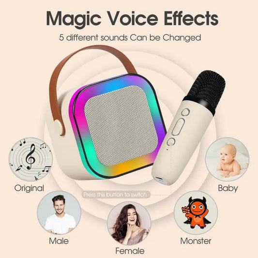 Karaoke, Portable Bluetooth Speaker with Lights 