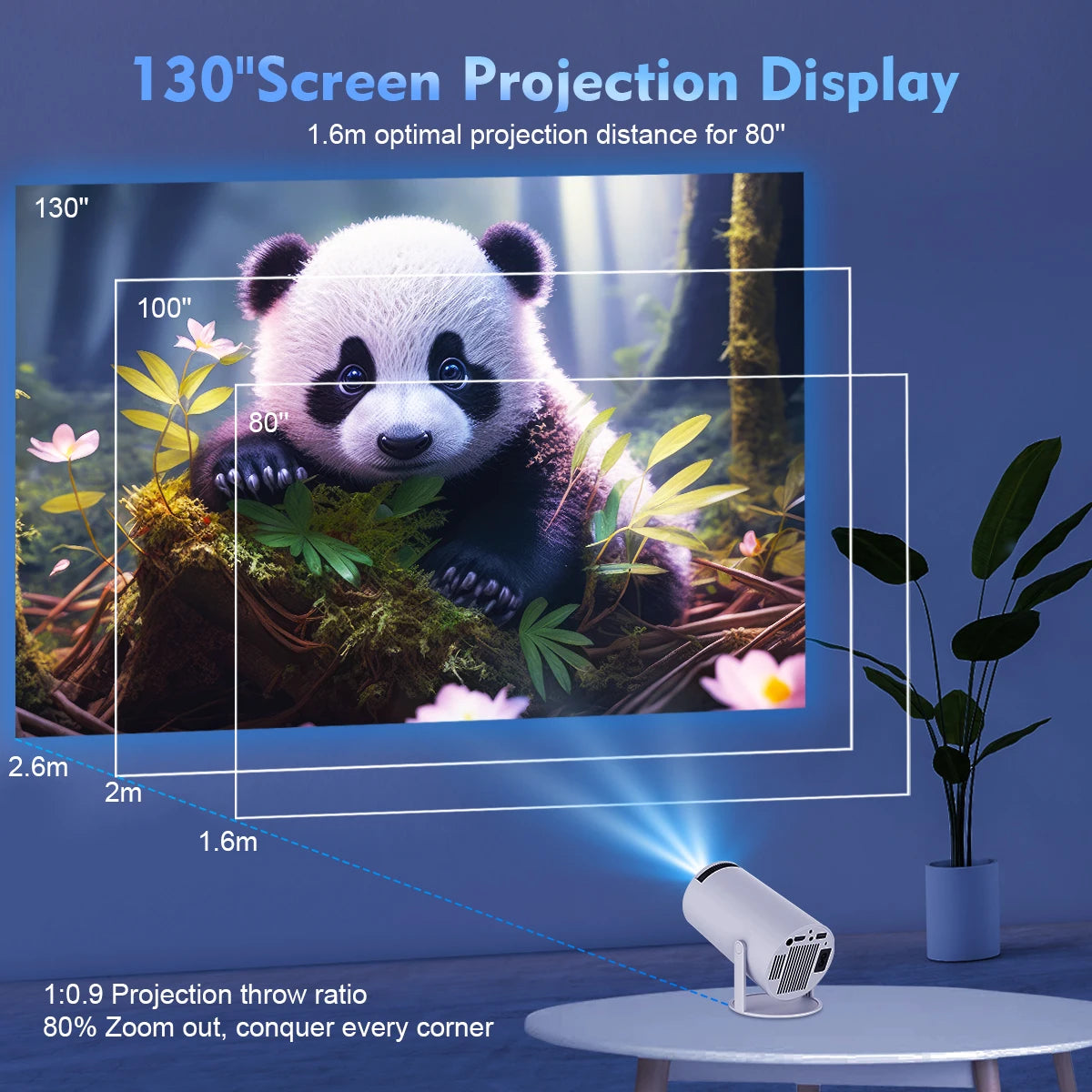 Outdoor, portable home cinema projector
