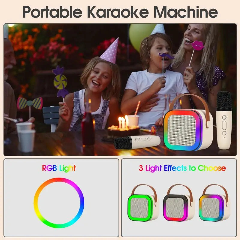 Karaoke, Portable Bluetooth Speaker with Lights 